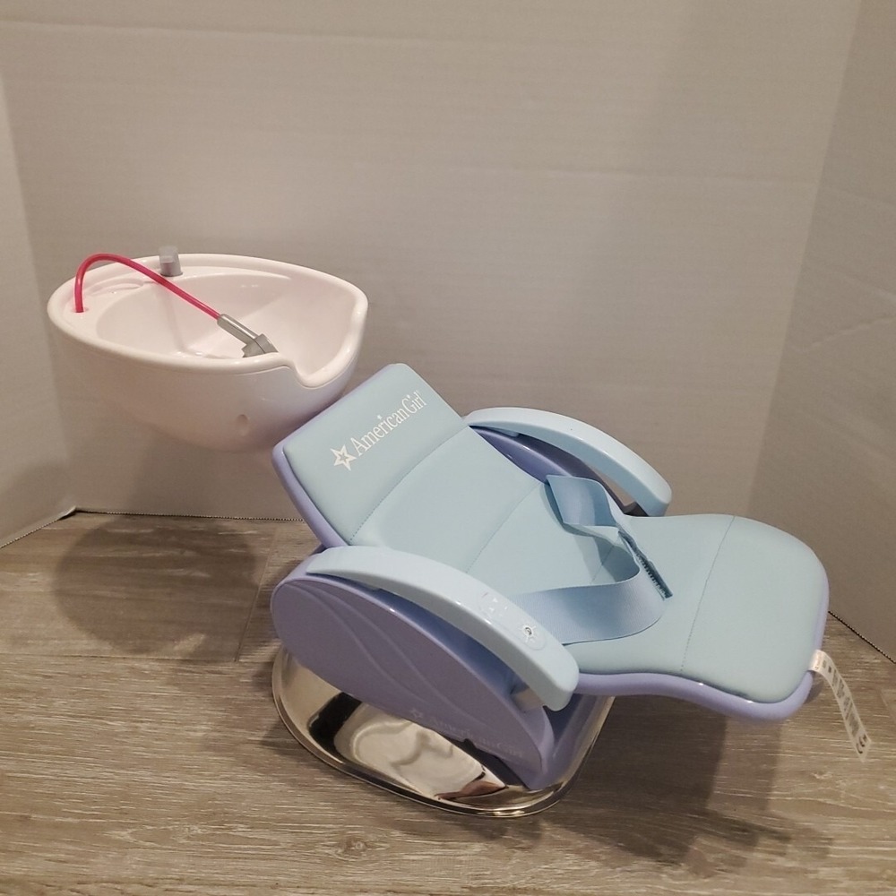 American Girl Doll Spa Chair Blue Salon Shampoo Station With Sound Tested F5355 - Picture 2 of 12